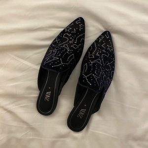 Zara Velvet Constellation Mule